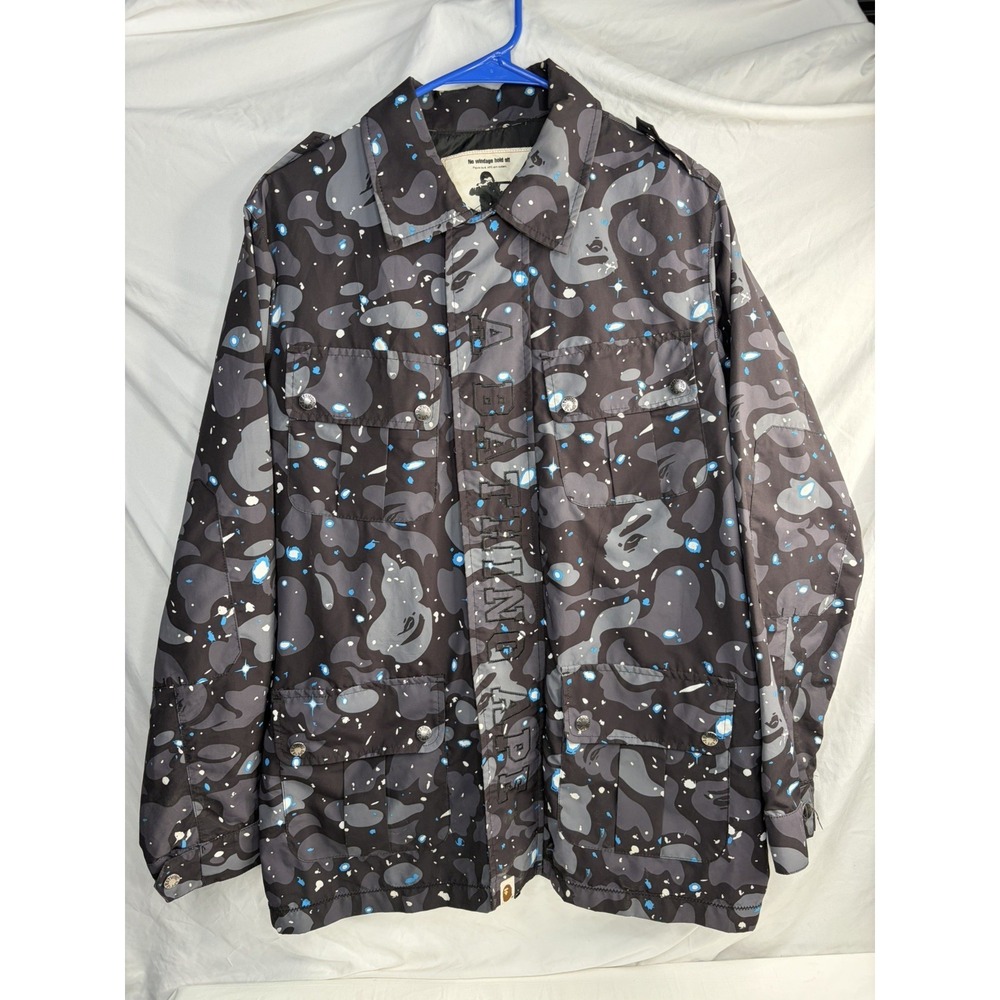 A Bathing Ape Bape Space Camo Full Zip Jacket Men's Size Medium